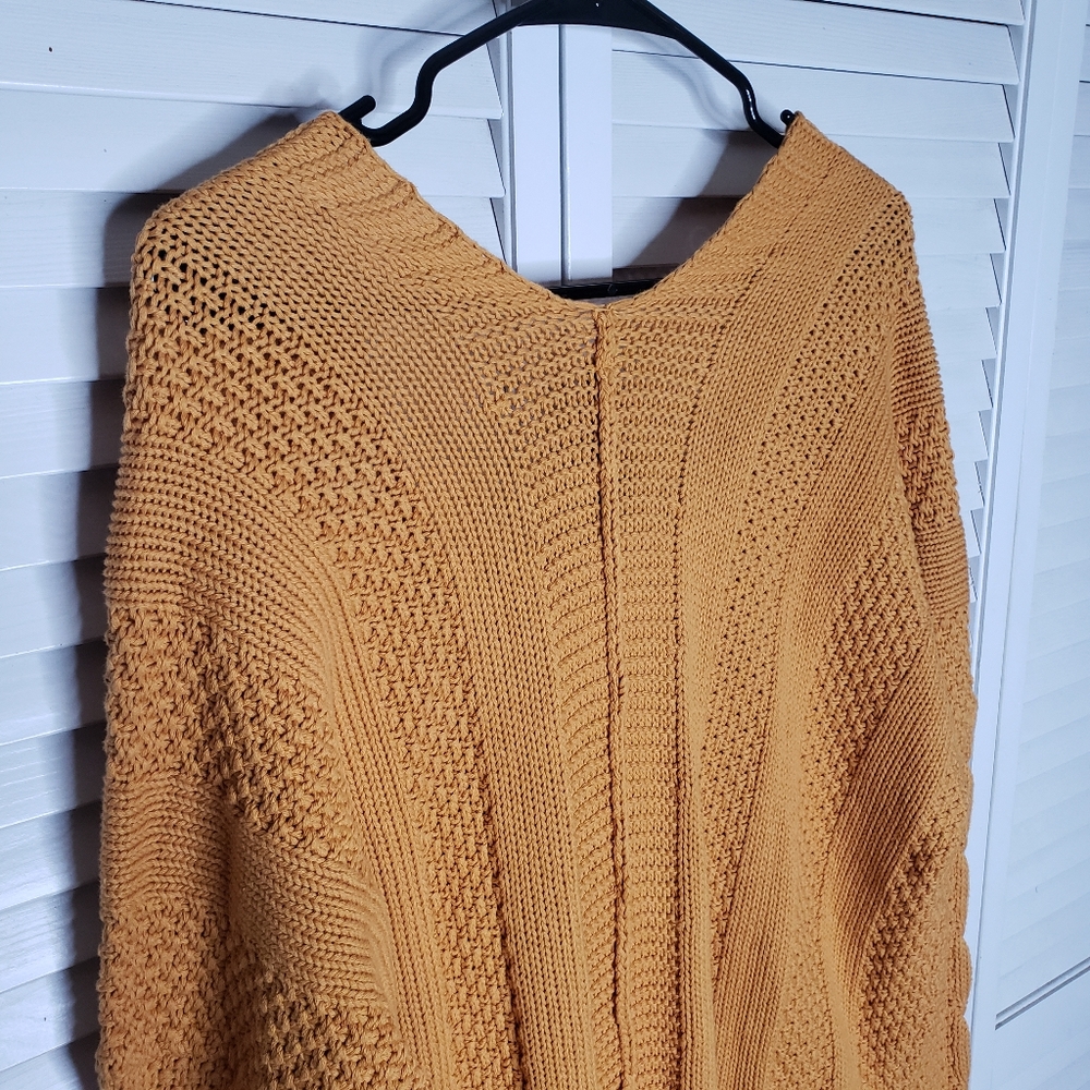 Agnes & Dora Mustard Boyfriend Cable Knit Cardigan - Picture 5 of 8